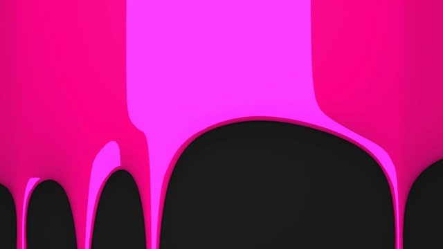 Pink liquid on black background.3D render Animation for background.