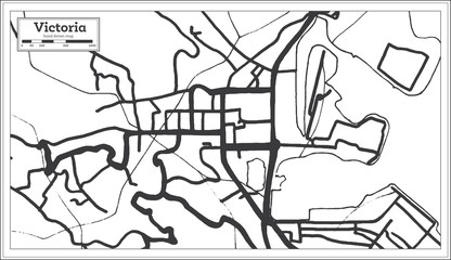 Victoria Seychelles City Map in Retro Style. Outline Map.
