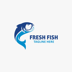 Jump fish logo design