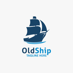 Old ship logo design