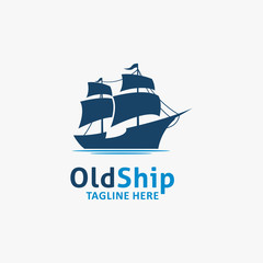 Old ship logo design