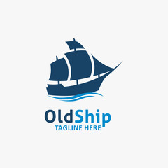 Old ship logo design