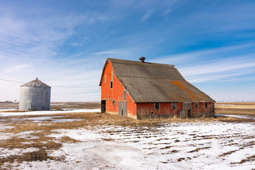 Vintage orange barn