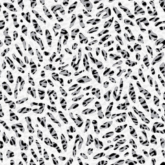 Seamless repeat cheetah pattern design, vector illustration background drawn in shades of black, white and grey.