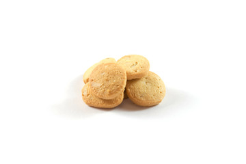 Nut cookie homemade on white background.