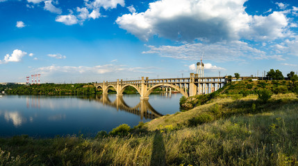 Naklejka premium Zaporozhye Uktaine view from Khortitsa island