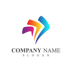 abstract arrow business logo template