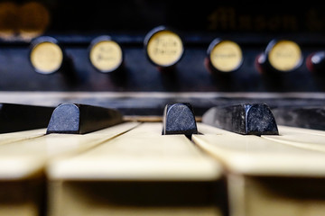 Old piano keys