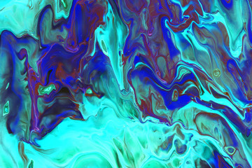 Abstraction of aquamarine paint