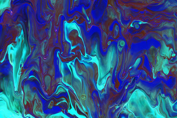 Abstraction of aquamarine paint