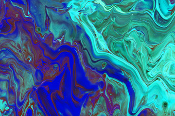 Abstraction of aquamarine paint