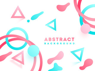 Geometric abstract elements on white background.