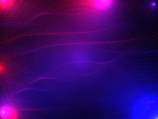 Abstract digital wavy pattern on glossy background