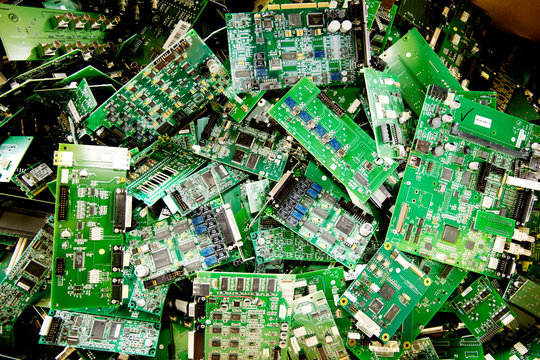 Heap of hard drives for recycling 