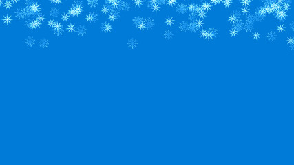 Abstract background with a variety of colorful snowflakes. Big and small.
