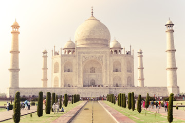 Fototapeta na wymiar Agra, India, Jan 2019: The Taj Mahal, 