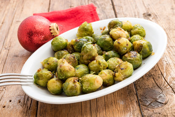 Plate with brussels sprouts