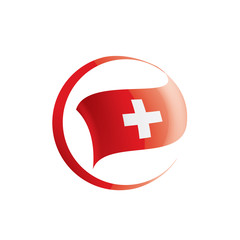 Fototapeta premium Switzerland flag, vector illustration on a white background