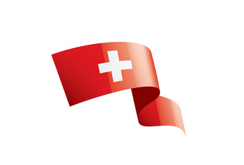 Obraz premium Switzerland flag, vector illustration on a white background