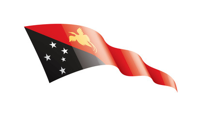 Papua New Guinea flag, vector illustration on a white background