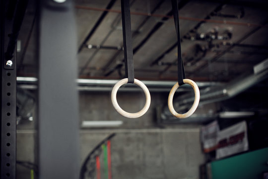 View of gymnastic rings 