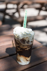 Sicilian Granita to coffee with cream top and bottom