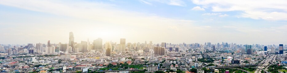 Fototapeta na wymiar Panoramic View of Bangkok City Scape