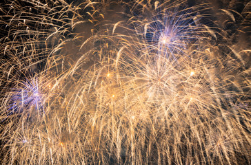 Fireworks in the New Year celebrations.