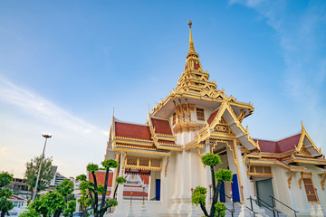 Fototapeta premium White and gold Crematory in Bangkok, Thailand.