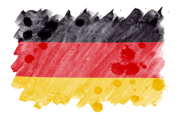 Germany flag  is depicted in liquid watercolor style isolated on white background