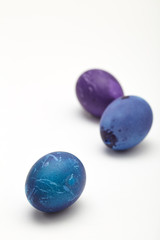 Fototapeta na wymiar blue Easter eggs on white background