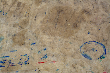 The texture of the old, crumpled paper with traces of ink and print and stamp prints