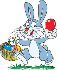 Easter bunny with egg basket