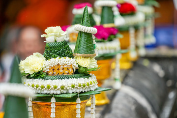 Fototapeta premium the sacrifice objects for Thai sacrifice religion event, in the north of Thailand.