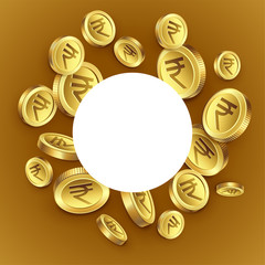 indian rupee golden coins background