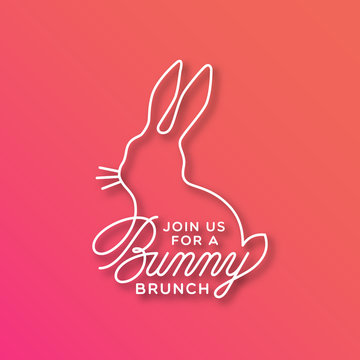 Bunny Brunch linear lettering