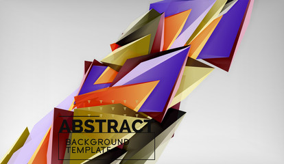 3d triangle geometric background design, modern poster template