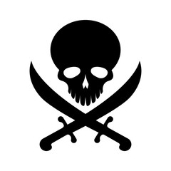 Black pirate skull symbol