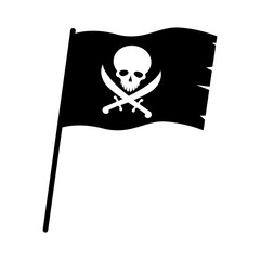 Black pirate skull flag symbol