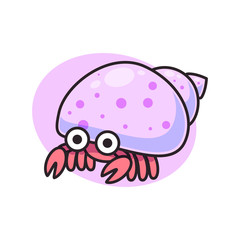 cute hermit crab isolated symbol vector