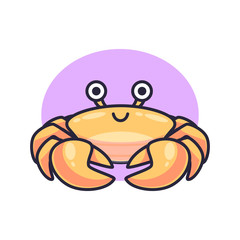 Cute crab isolated vector