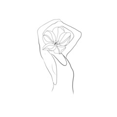 abstract face one line drawing. Portrait minimalistic style . One line. Single line drawing.