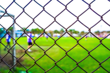 football goal net with blur background