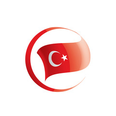 Turkey flag, vector illustration on a white background