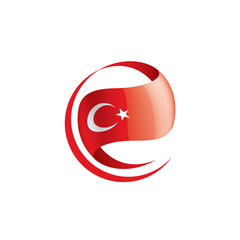 Turkey flag, vector illustration on a white background