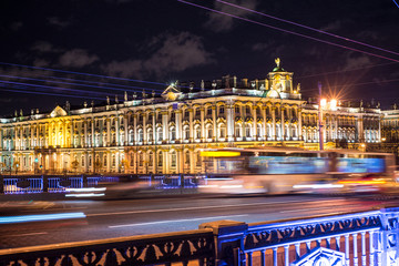 unique architecture Street St. Petersburg night