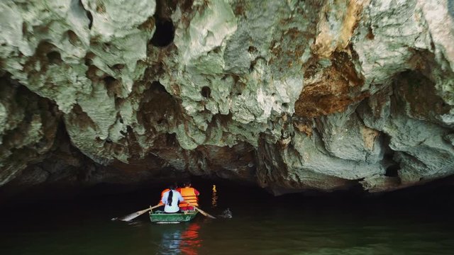Vietnam, Tam Coc, grotto cave , also known as "Halong Bay in rice fields", is one of the natural wonders of Vietnam. Tam Coc means in translation "Three caves".