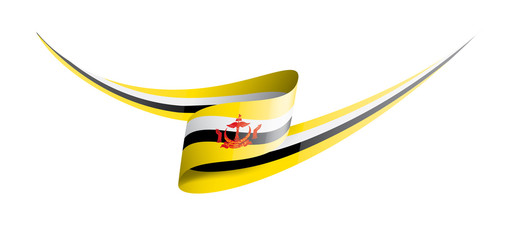 Brunei flag, vector illustration on a white background