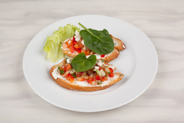 Food in the plate.