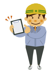 作業員のイラスト。 作業服を着た男性のクリップアート。 労働者のいろいろなポーズ。